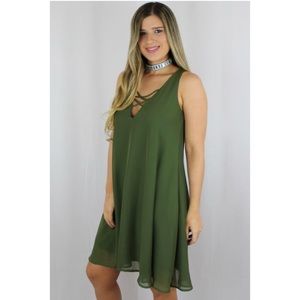 Green Dress w/ necklace
